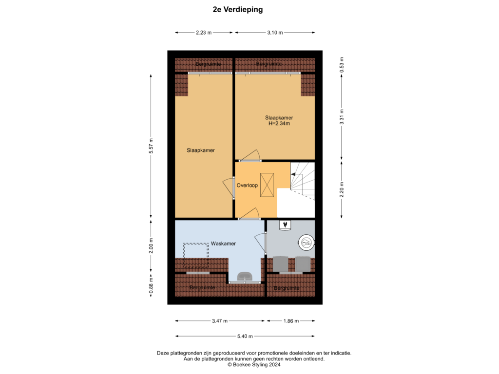 Bekijk plattegrond van 2e Verdieping van Corellistraat 3