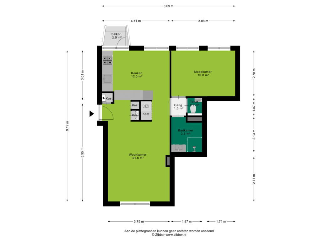 Bekijk plattegrond van Appartement van Pieter Jelles Troelstralaan 63-B