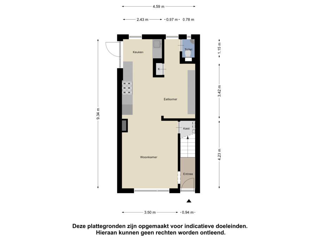 Bekijk plattegrond van Begane Grond van Hoogstraat 26