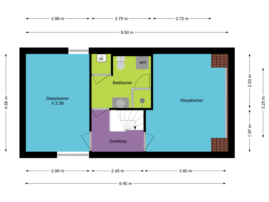 View floorplan of 1e Verdieping of Rosenholm 120