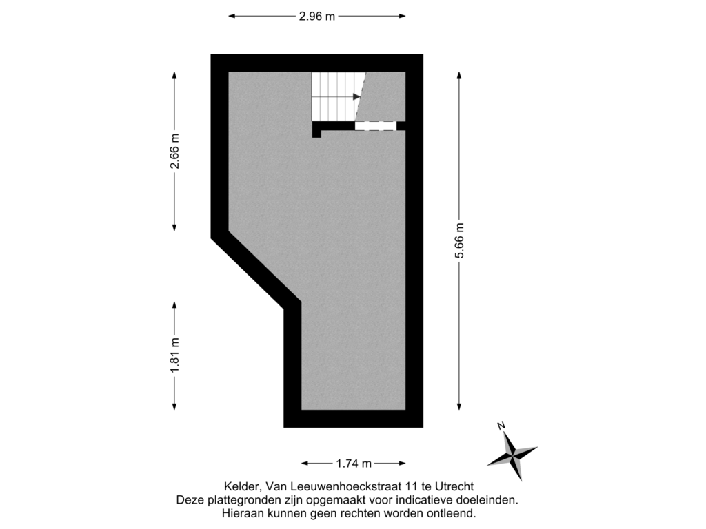 Bekijk plattegrond van Kelder van Van Leeuwenhoeckstraat 11