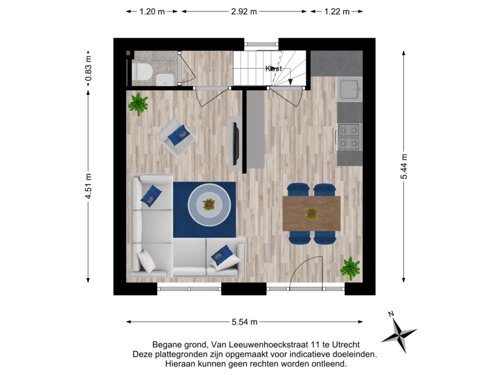 Bekijk plattegrond van Begane grond van Van Leeuwenhoeckstraat 11