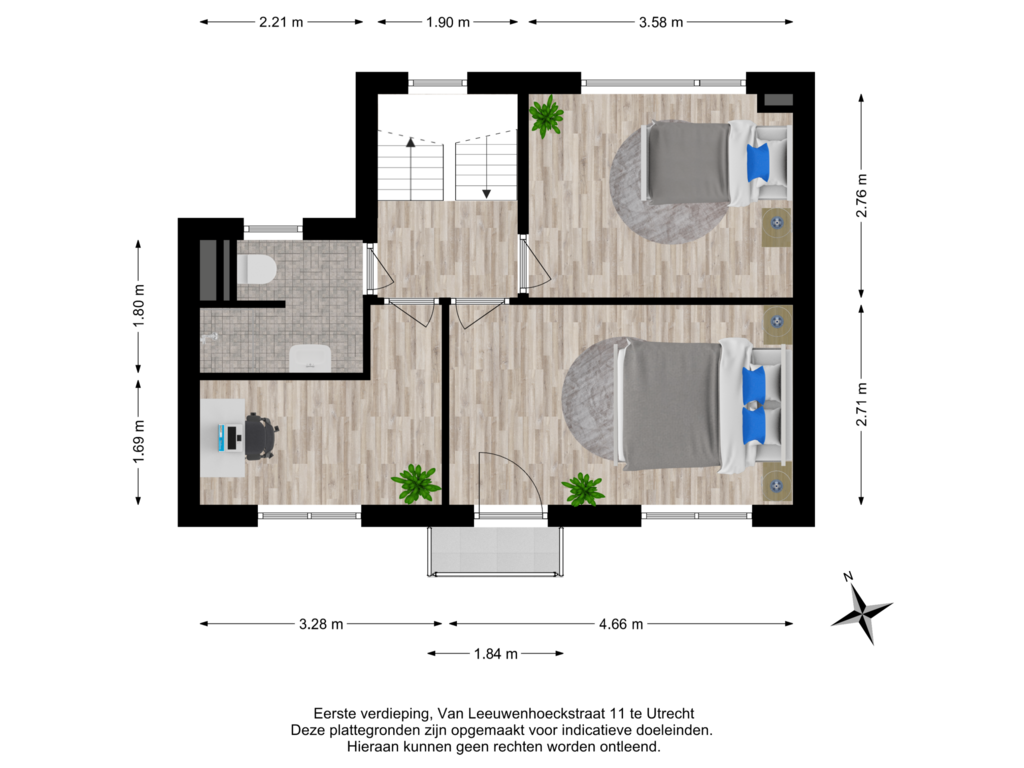 Bekijk plattegrond van Eerste verdieping van Van Leeuwenhoeckstraat 11