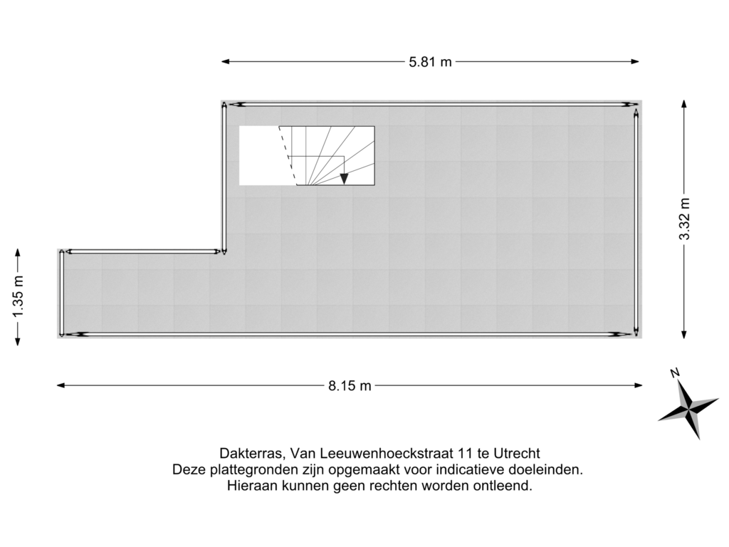 Bekijk plattegrond van Dakterras van Van Leeuwenhoeckstraat 11