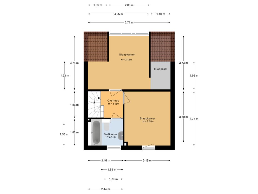 View floorplan of 1e verdieping of Twickel 9