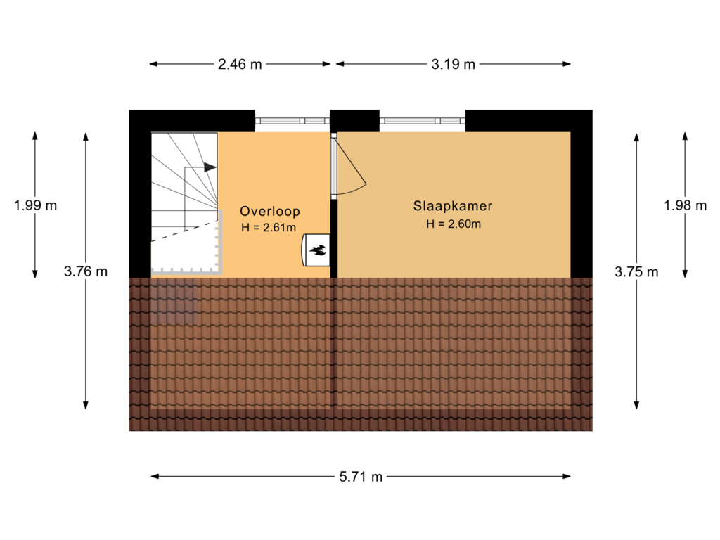 View floorplan of 2e verdieping of Twickel 9