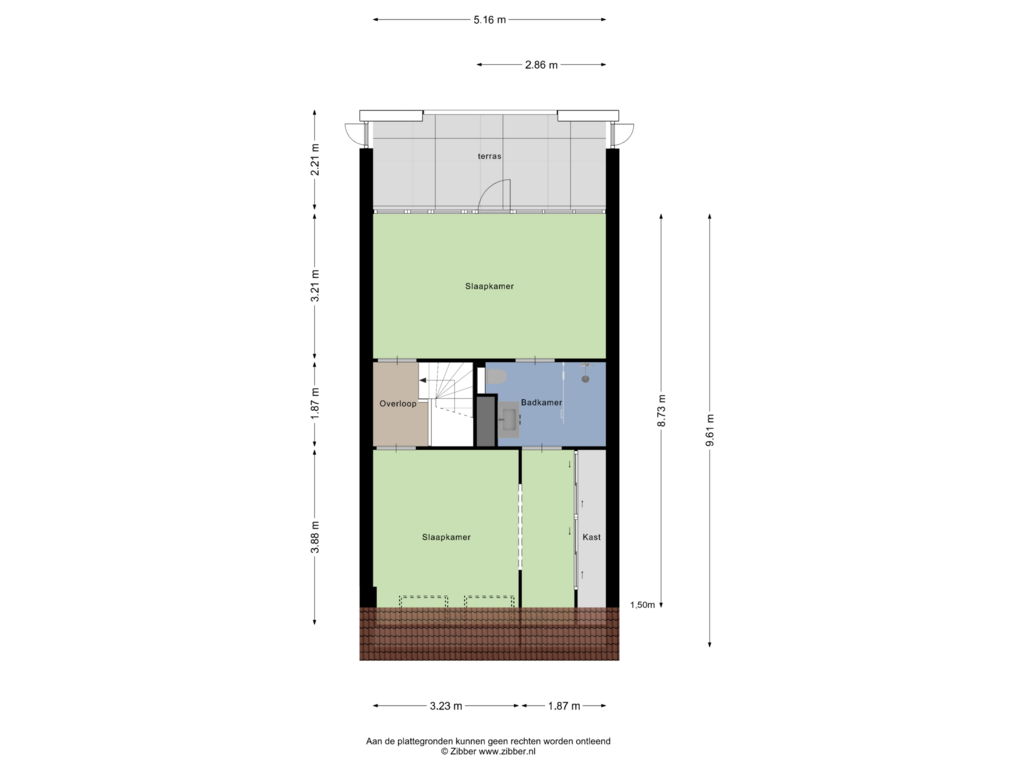 Bekijk plattegrond van Derde verdieping van Lissenvaart 92