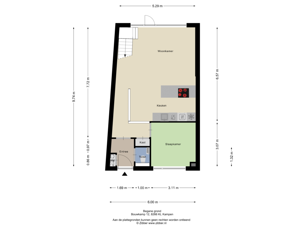 Bekijk plattegrond van Begane grond van Bouwkamp 12