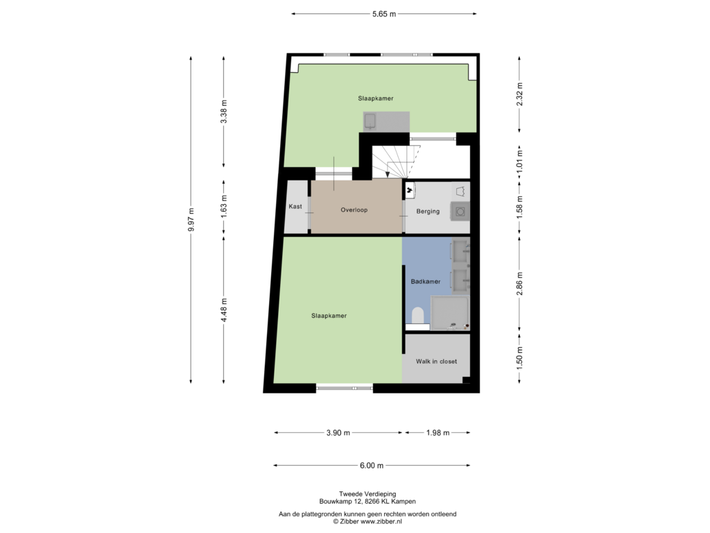 Bekijk plattegrond van Tweede Verdieping van Bouwkamp 12