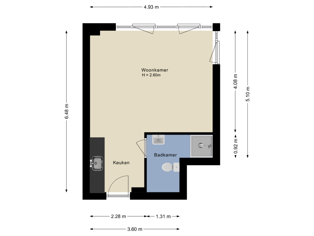 View floorplan of Appartement of Europaplein 809