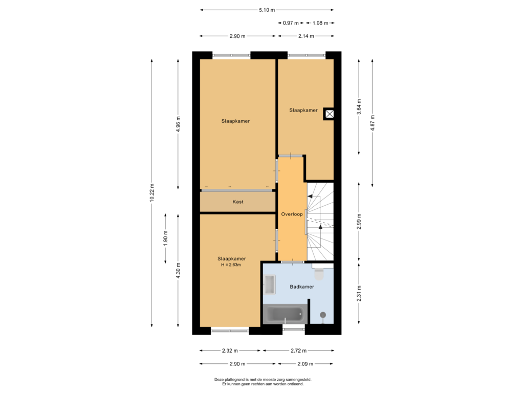 Bekijk plattegrond van Eerste verdieping van Parklaan 92