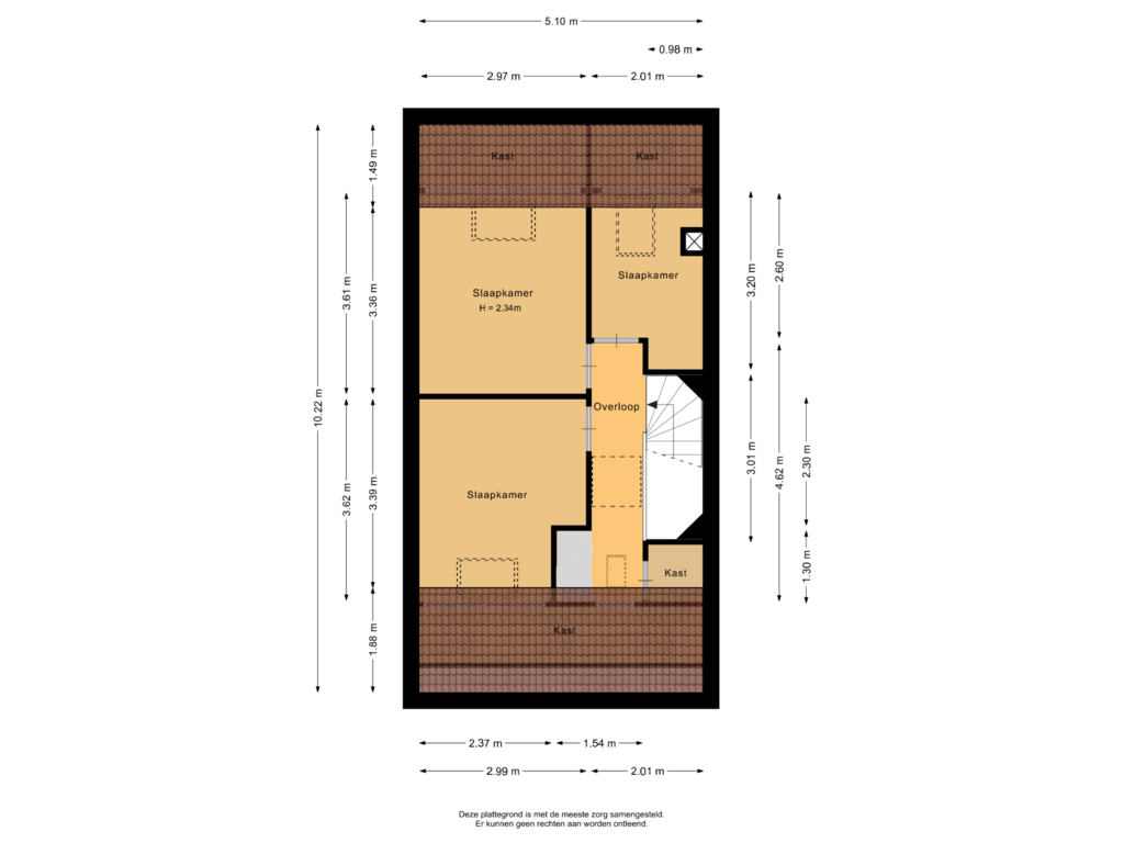 Bekijk plattegrond van Tweede verdieping van Parklaan 92