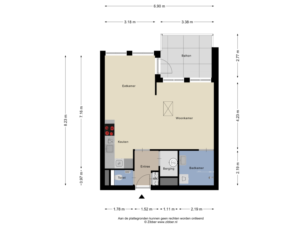 View floorplan of Derde Verdieping of Terschellingkade 298