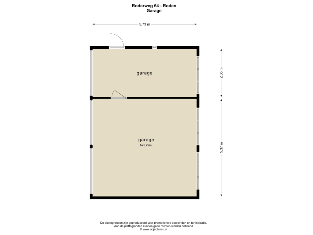 Bekijk plattegrond van GARAGE van Roderweg 64