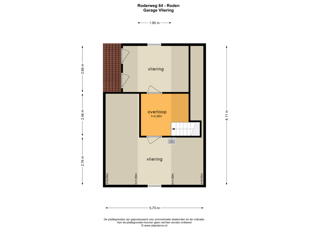 Bekijk plattegrond van GARAGE VLIERING van Roderweg 64