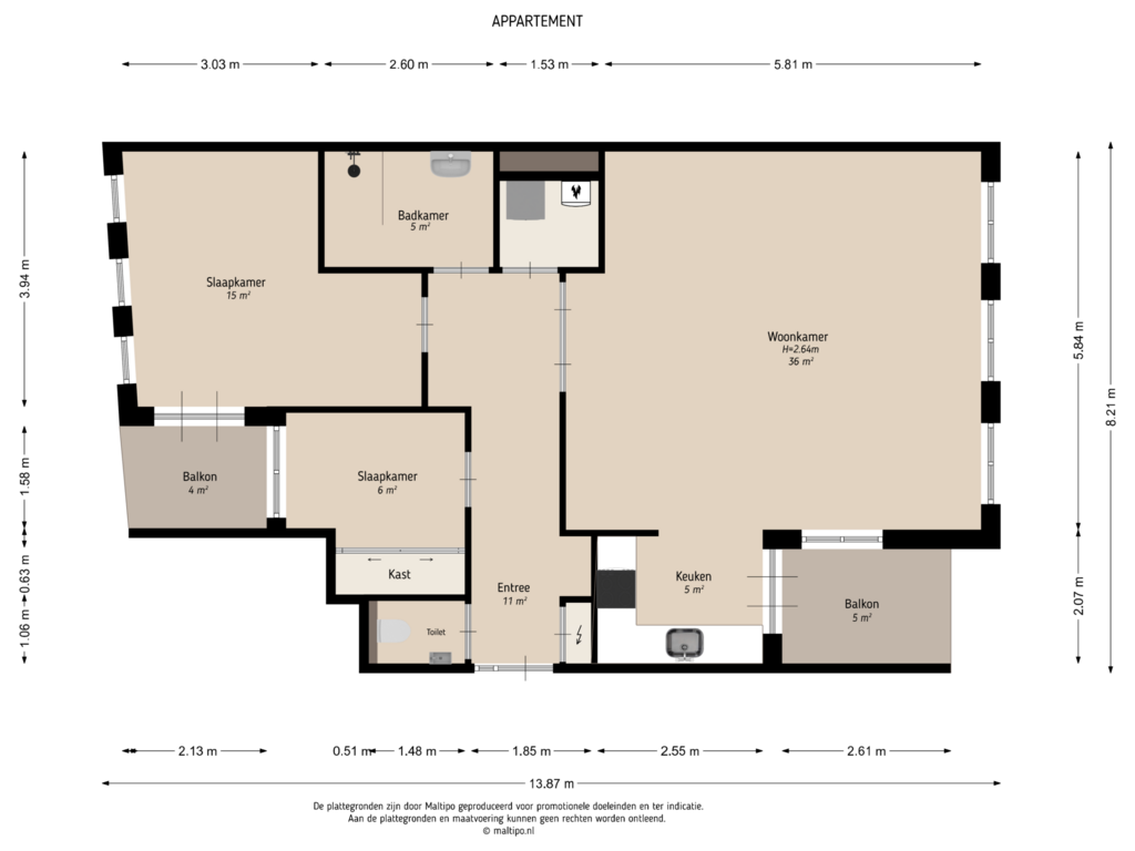 Bekijk plattegrond van Appartement van Westwal 50