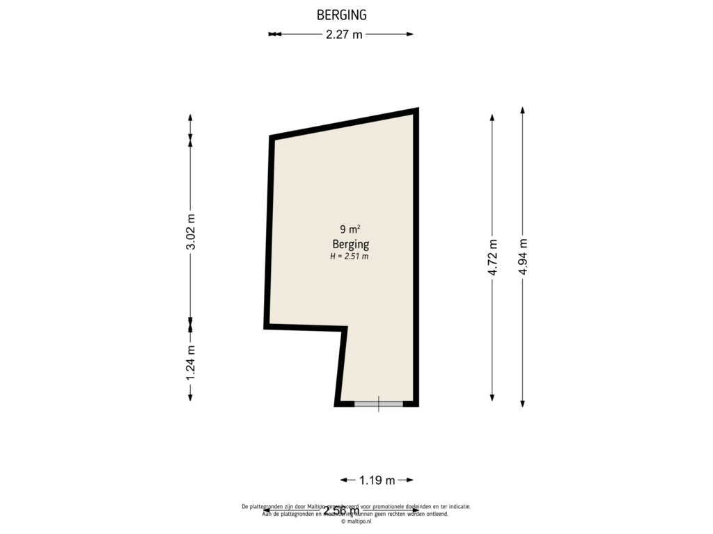 Bekijk plattegrond van Berging van Westwal 50