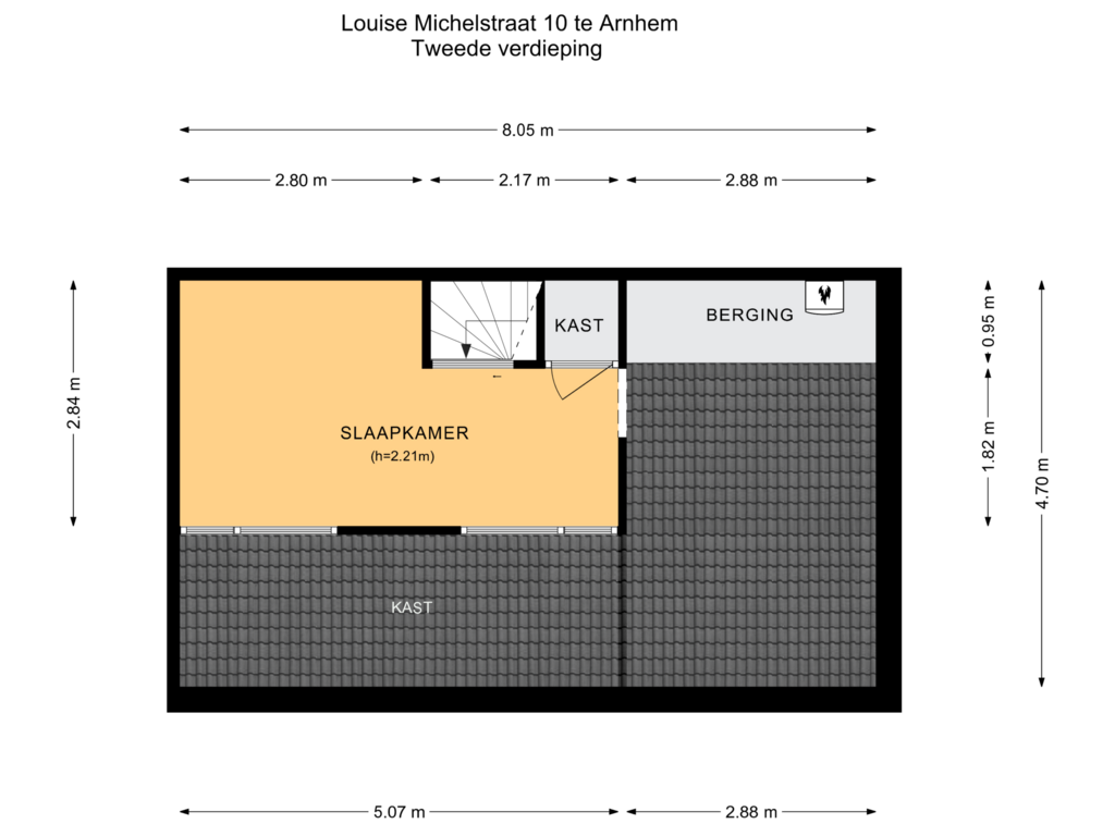 Bekijk plattegrond van Tweede verdieping van Louise Michelstraat 10