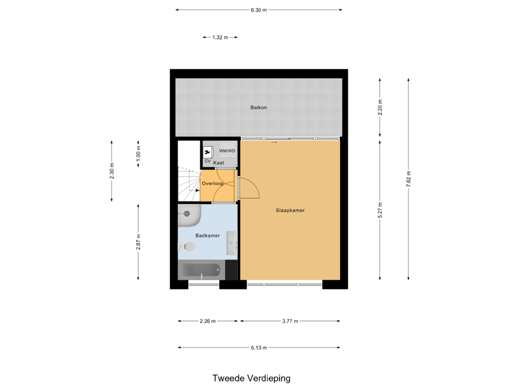 View floorplan of Tweede Verdieping of Molenbochtplein 24-B