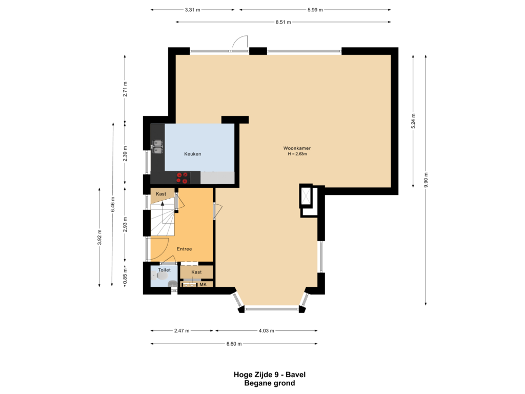 View floorplan of Begane grond of Hoge Zijde 9