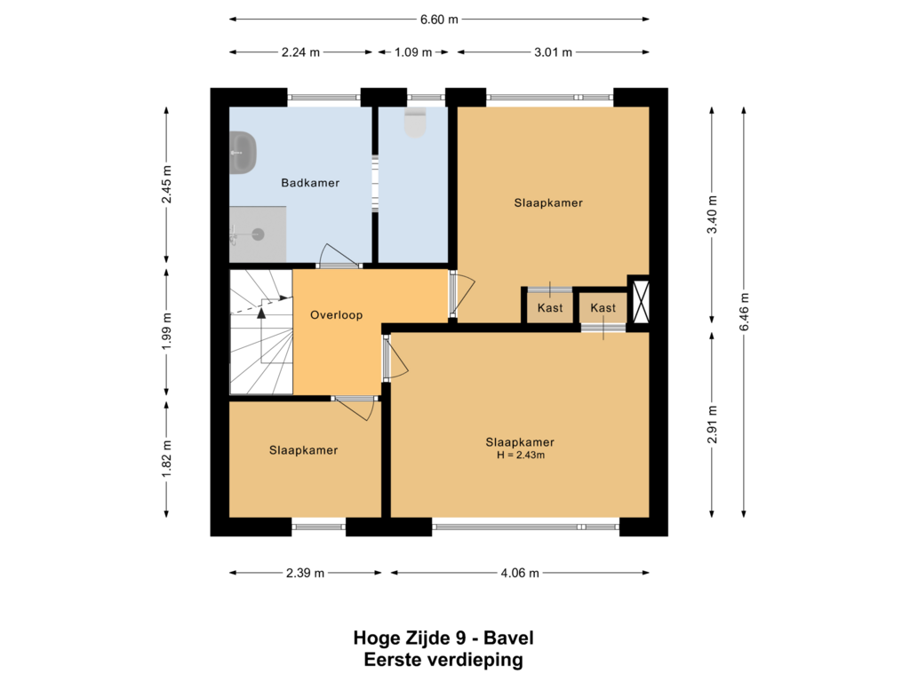 View floorplan of Eerste verdieping of Hoge Zijde 9