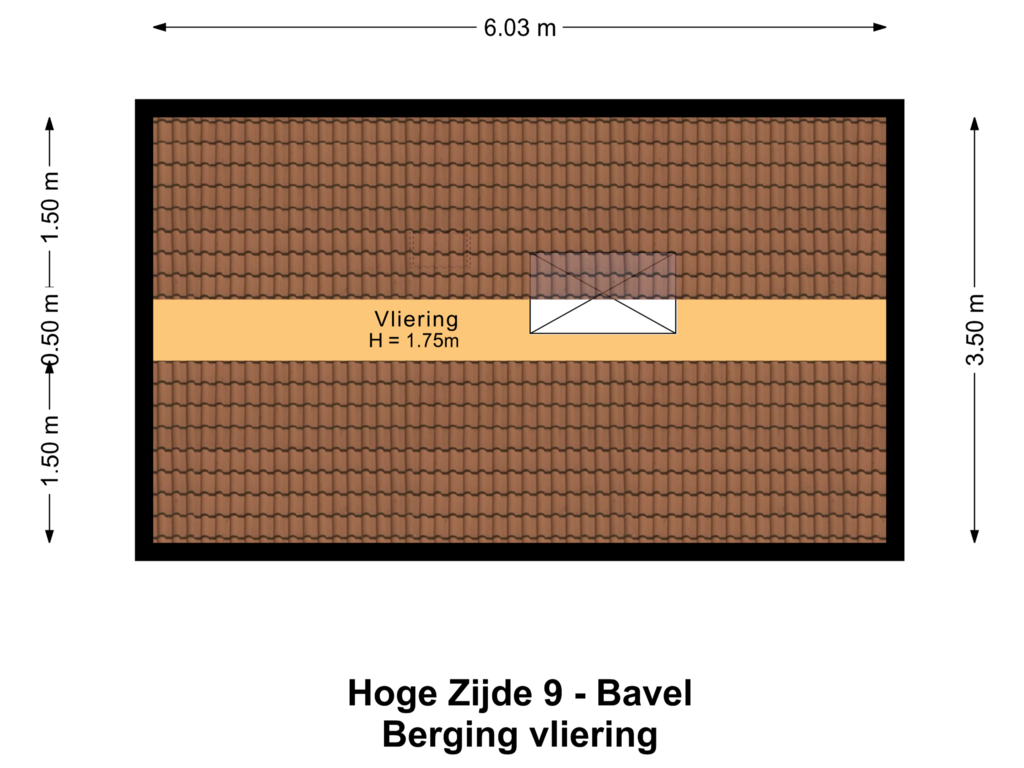 View floorplan of Berging vliering of Hoge Zijde 9