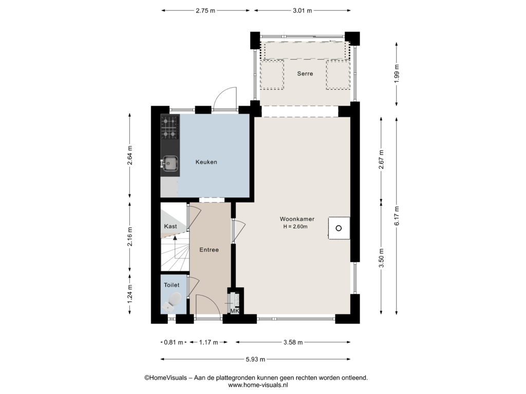 Bekijk plattegrond van Begane grond van Willem Kloosstraat 24