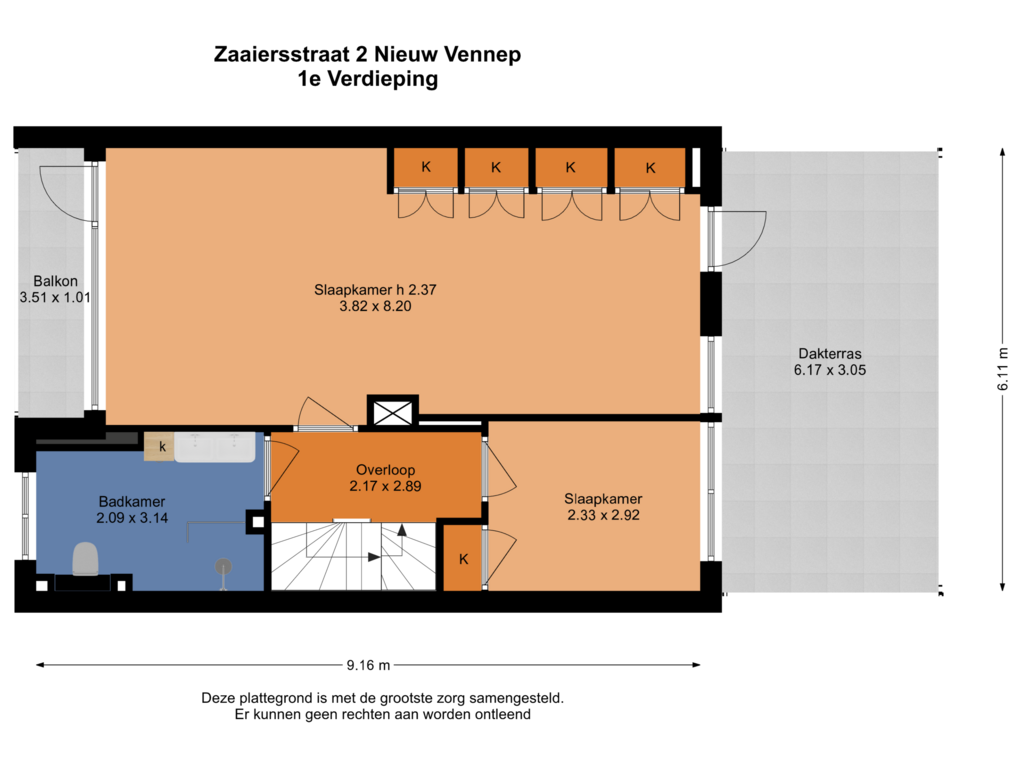 Bekijk plattegrond van 1e Verdieping van Zaaiersstraat 2