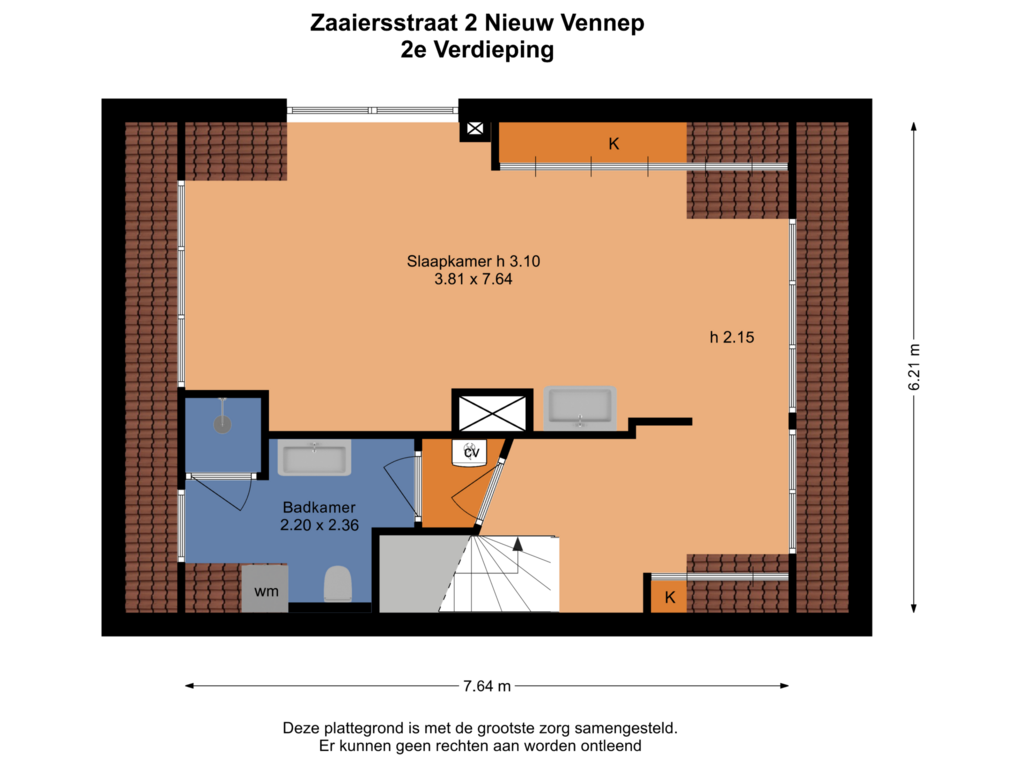 Bekijk plattegrond van 2e Verdieping van Zaaiersstraat 2