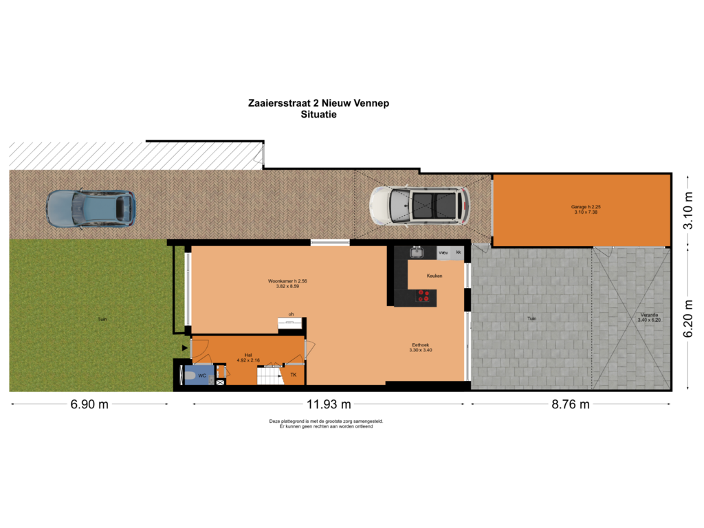 Bekijk plattegrond van Situatie van Zaaiersstraat 2