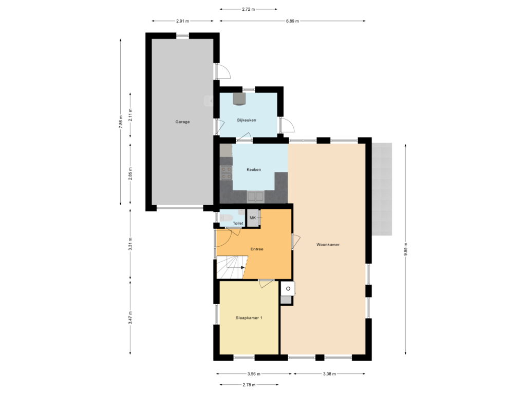 Bekijk plattegrond van Begane Grond van 't Slag 17