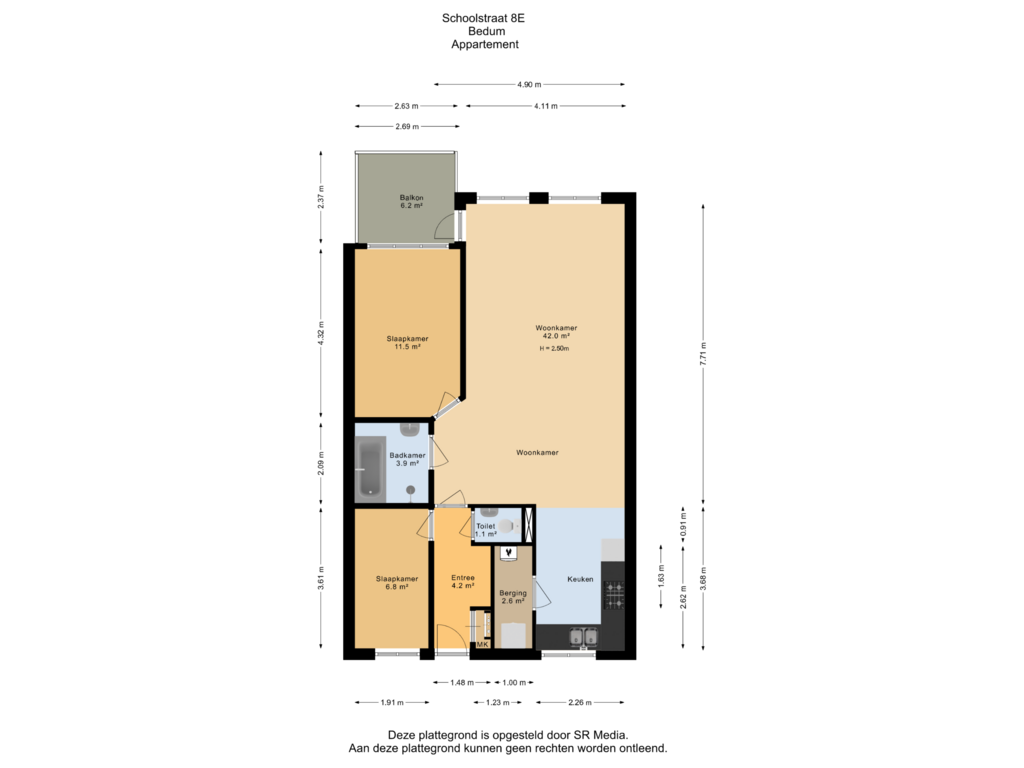 View floorplan of Appartement of Schoolstraat 8-E