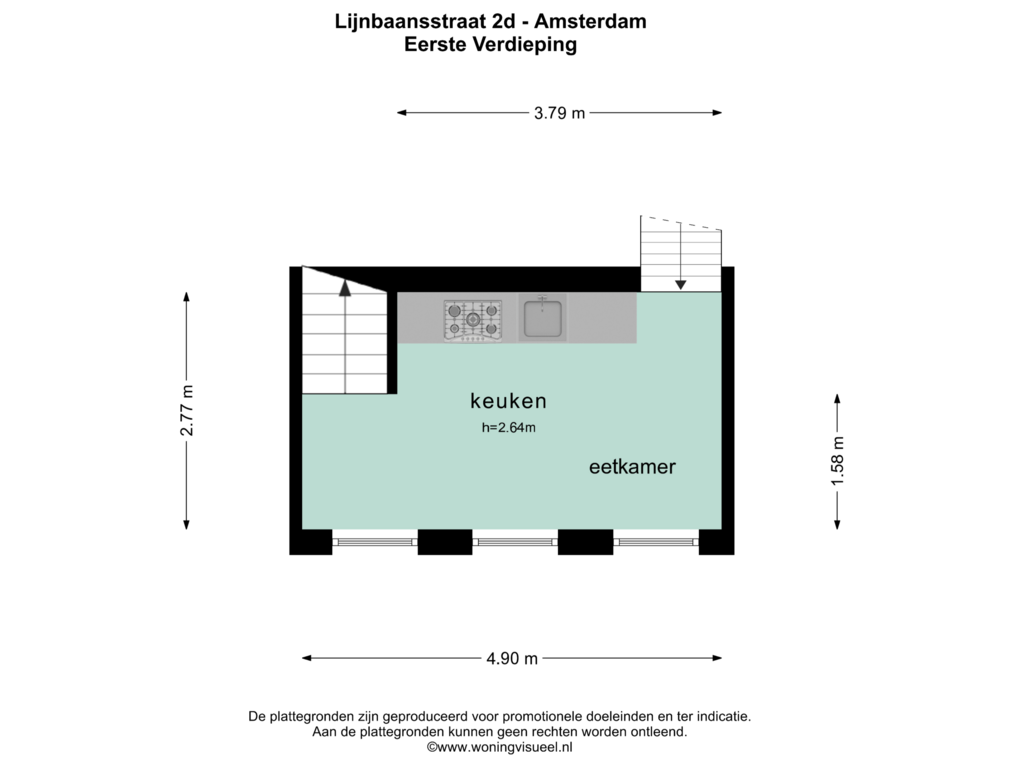 Bekijk plattegrond van EERSTE VERDIEPING van Lijnbaansstraat 2-D