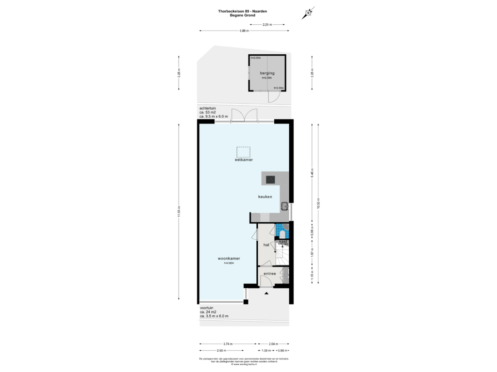 Bekijk plattegrond van Begane Grond van Thorbeckelaan 89