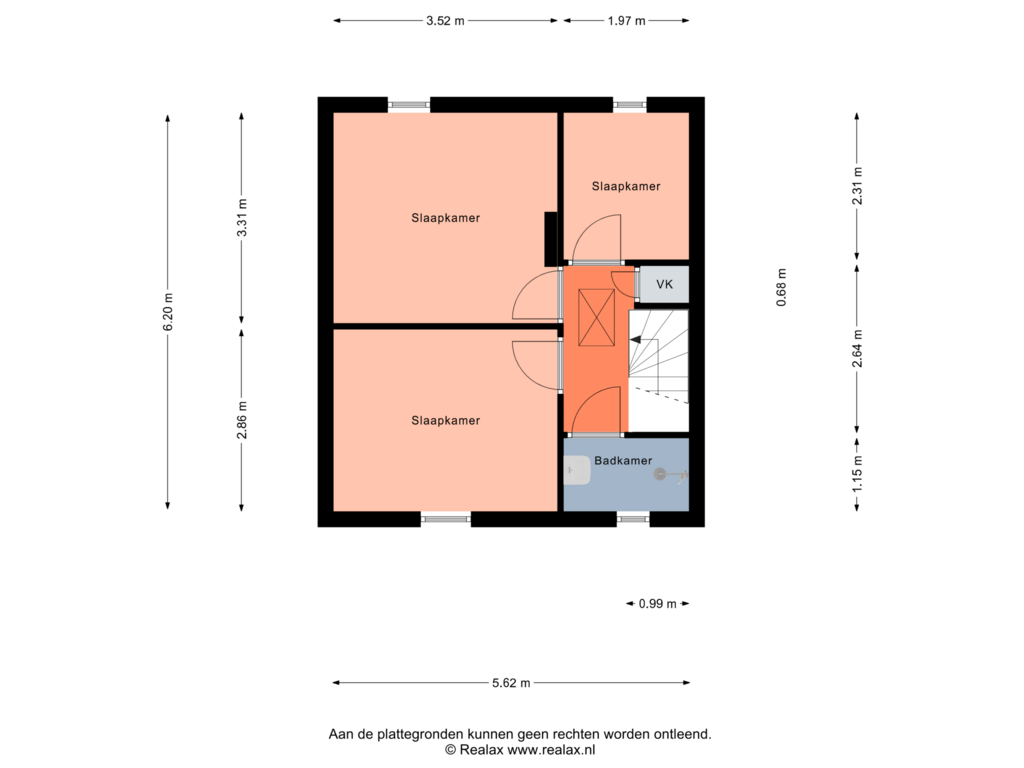 View floorplan of Verdieping 1 of B.W. ter Kuilestraat 270