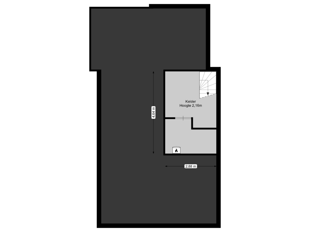 Bekijk plattegrond van Kelder van Albertus Perkstraat 64-A