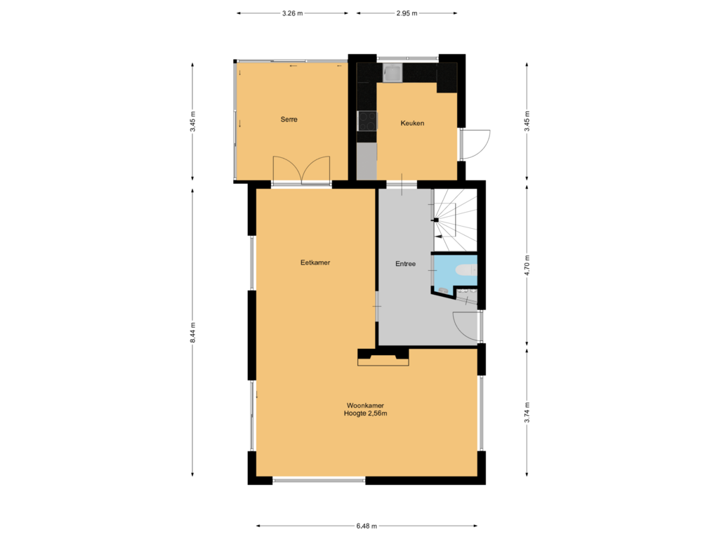 Bekijk plattegrond van Begane grond van Albertus Perkstraat 64-A