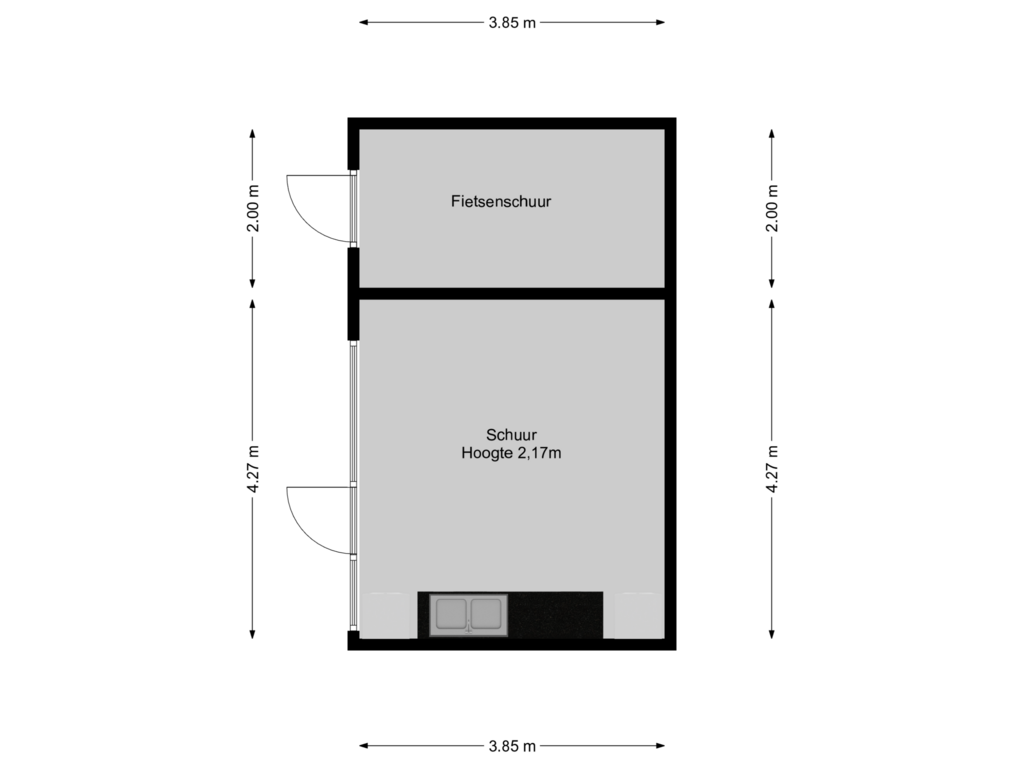 Bekijk plattegrond van Schuur van Albertus Perkstraat 64-A