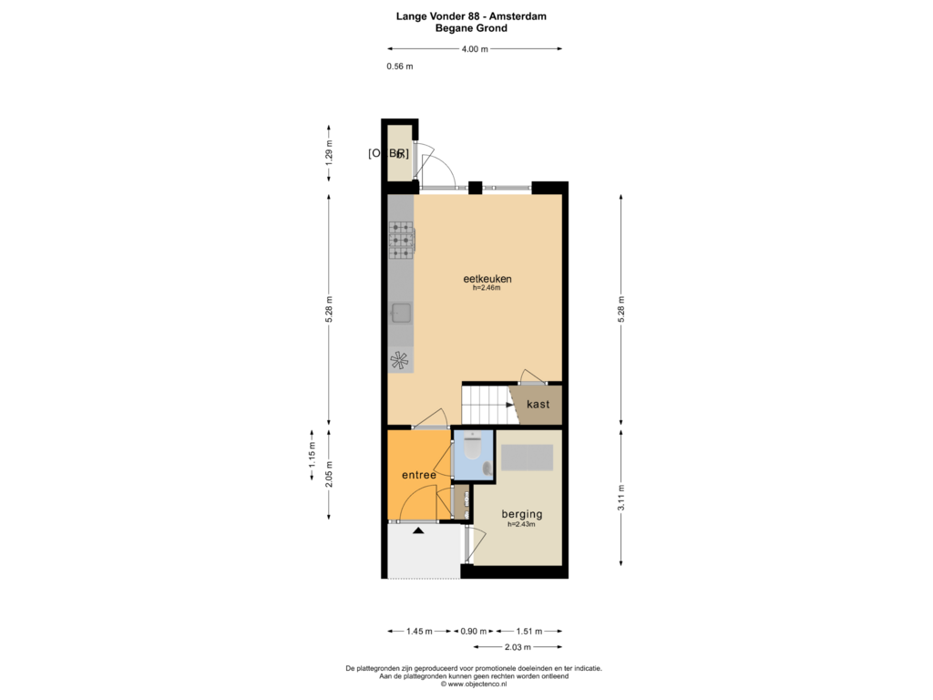 View floorplan of BEGANE GROND of Lange Vonder 88