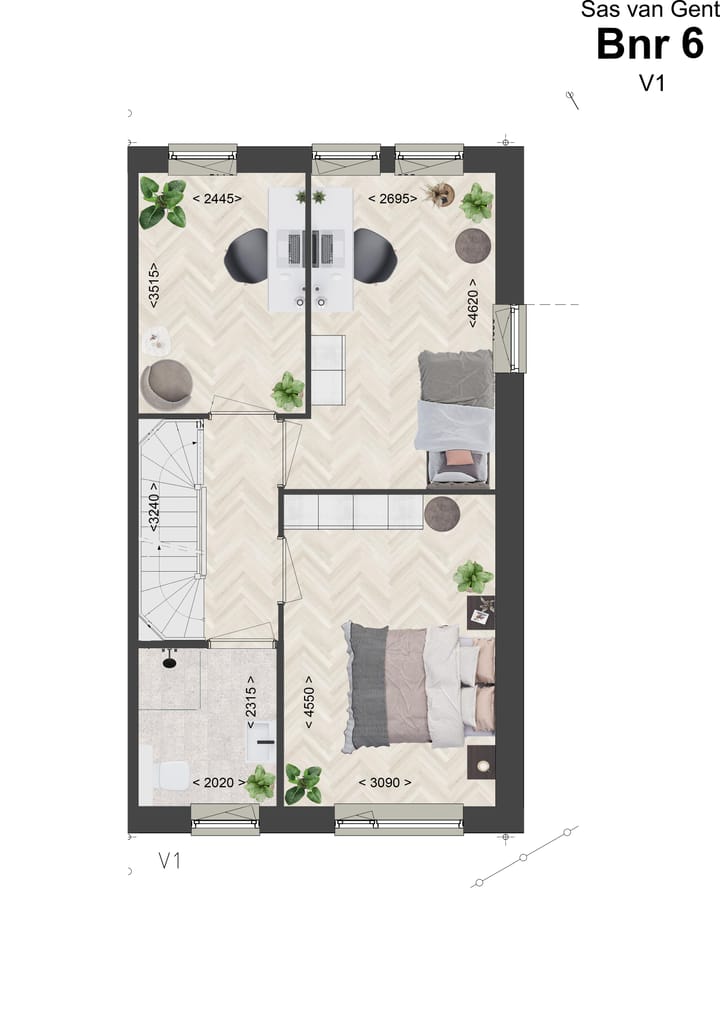 Foto 5 van Hoek- en tussenwoningen (Bouwnr. 6)