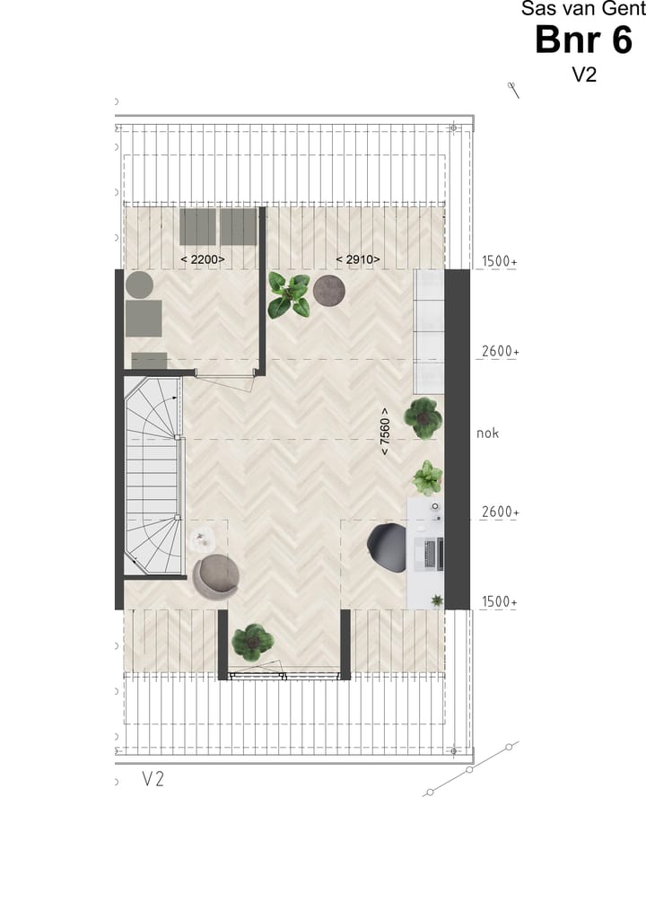Foto 6 van Hoek- en tussenwoningen (Bouwnr. 6)