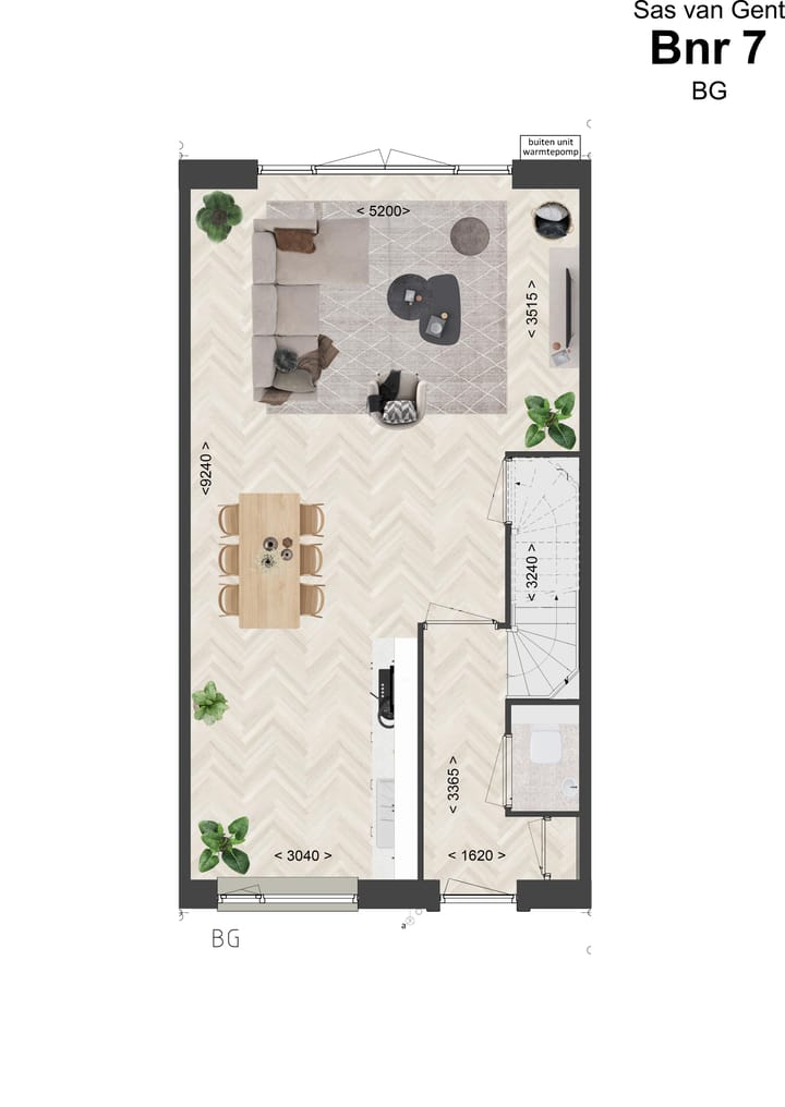 Foto 4 van Hoek- en tussenwoningen (Bouwnr. 7)