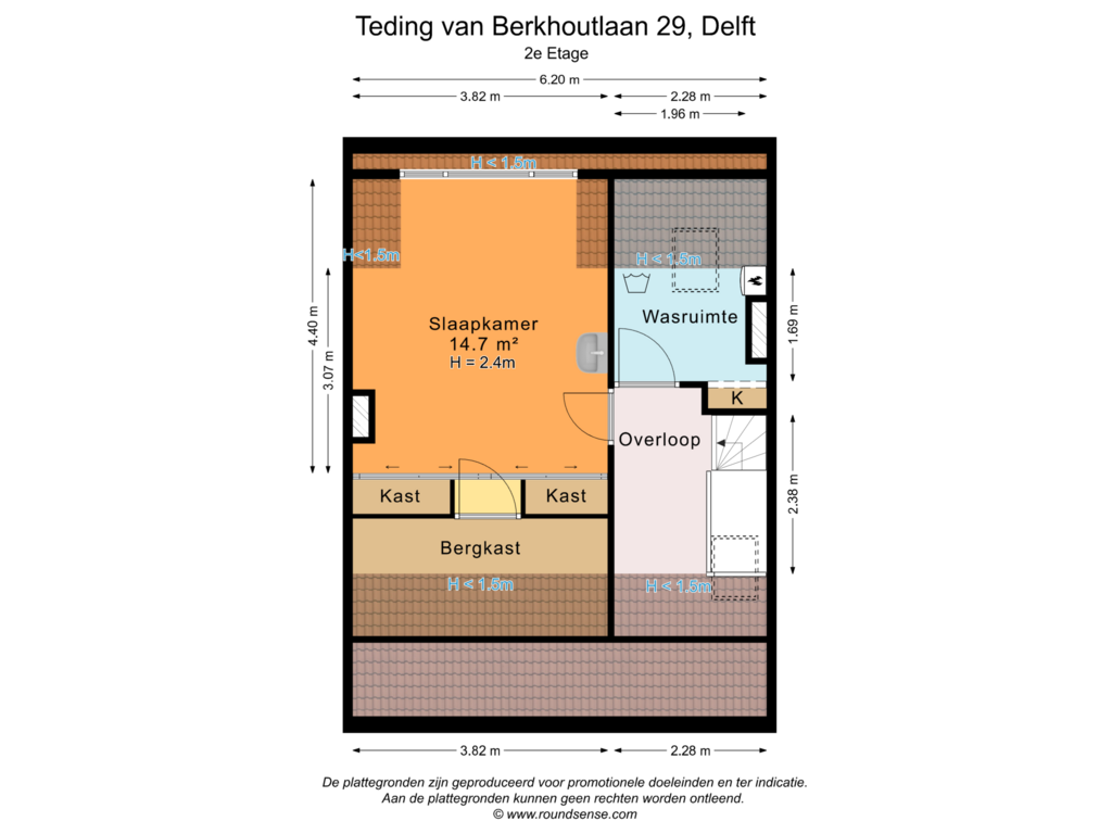 Bekijk plattegrond van 2e Etage van Teding van Berkhoutlaan 29