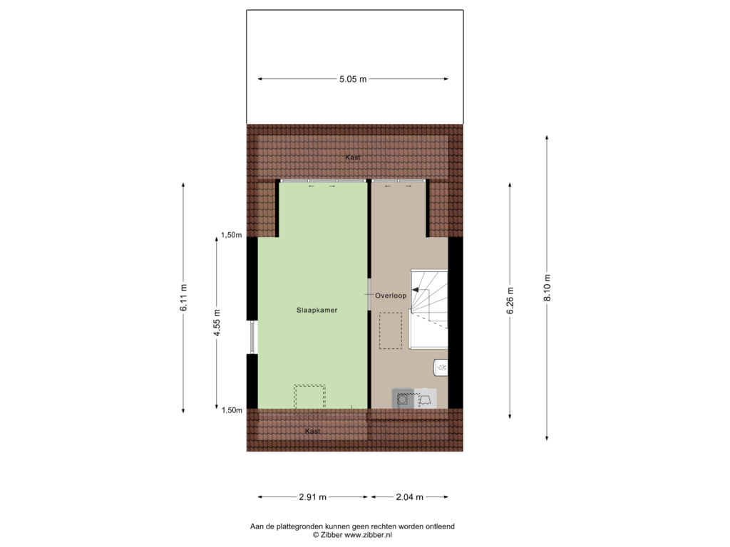 Bekijk plattegrond van Tweede Verdieping van Charlotte Ruysstraat 8