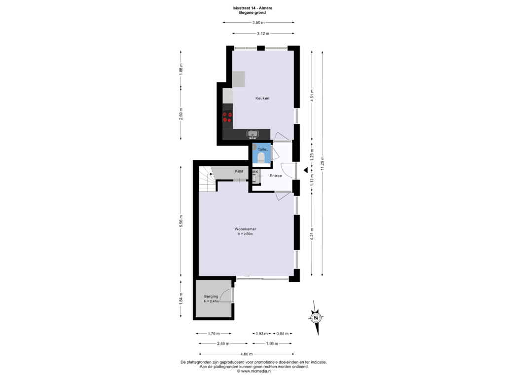 View floorplan of Begane grond of Isisstraat 14