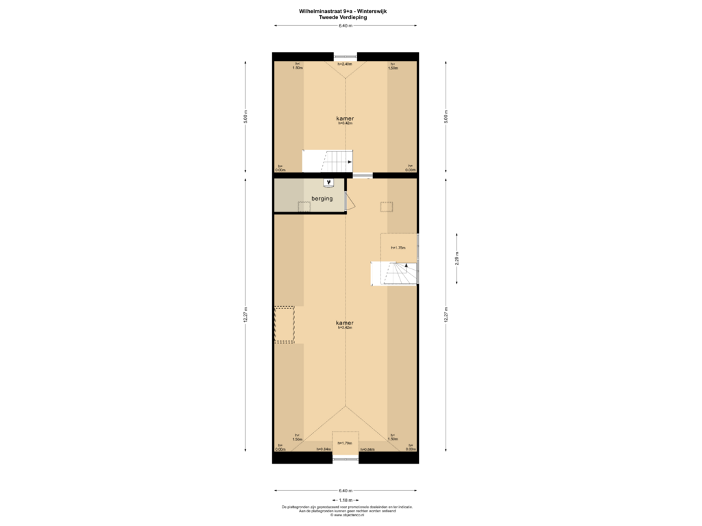 View floorplan of TWEEDE VERDIEPING of Wilhelminastraat 9