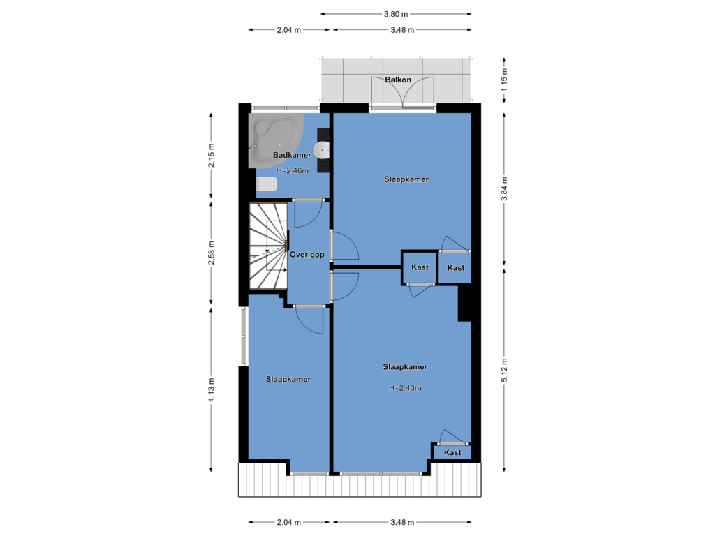 Bekijk plattegrond van Eerste Verdieping van Rigelstraat 36