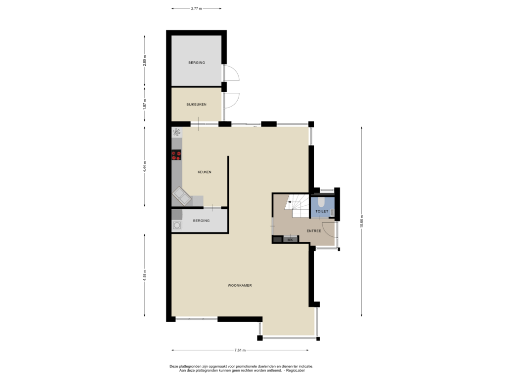 View floorplan of BEGANE GROND of Burg Toornstralaan 6