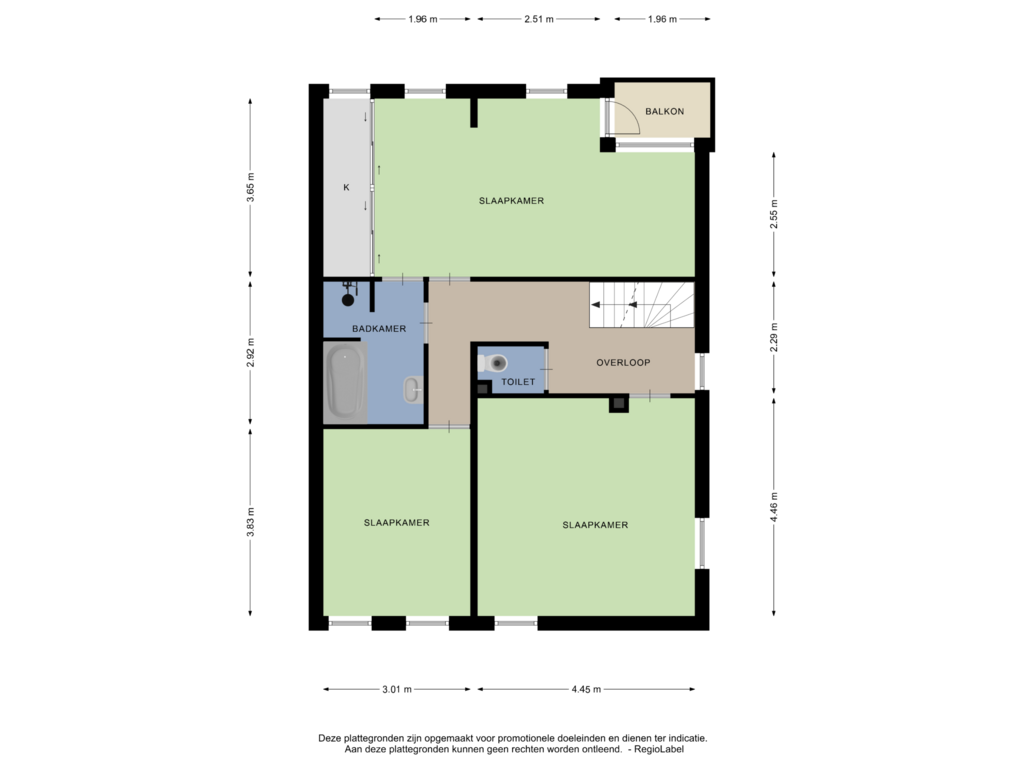 View floorplan of 1e VERDIEPING of Burg Toornstralaan 6