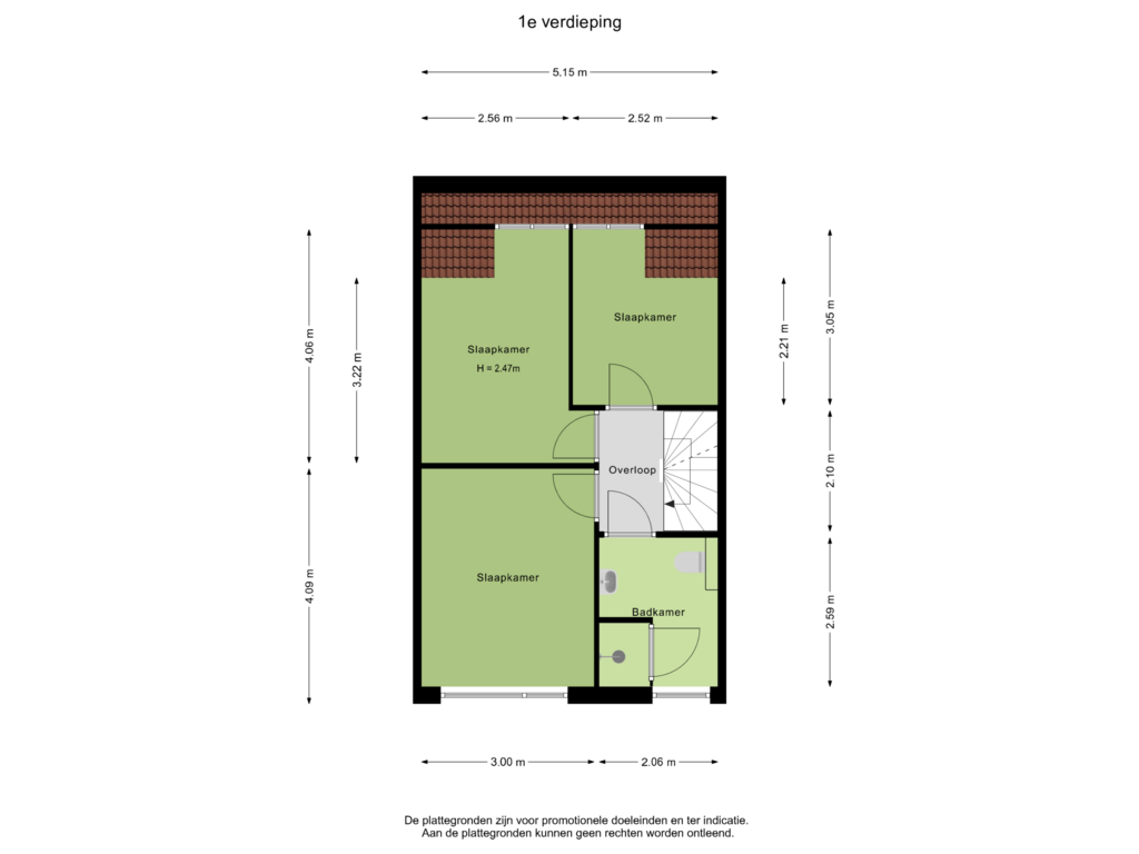 View floorplan of 1e verdieping of Bastion 7